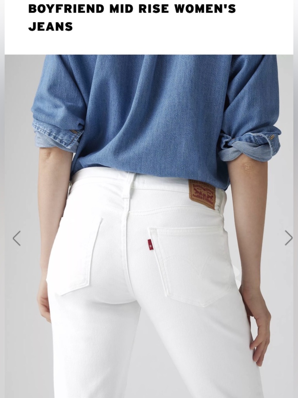 LEVIS’S Boyfriend Denim White Jeans Size 28